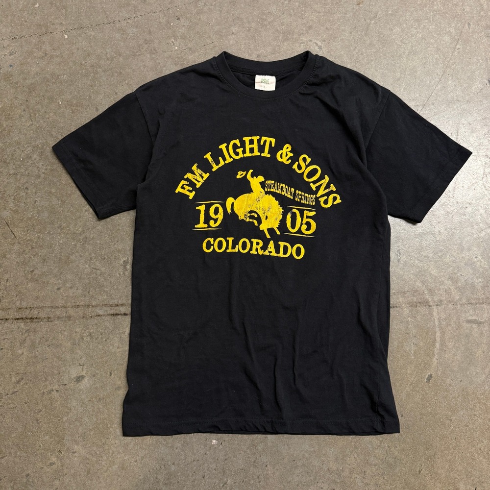 MV Sport FM Light & Sons Steamboat Springs Colorado Graphic T-Shirt Black Small